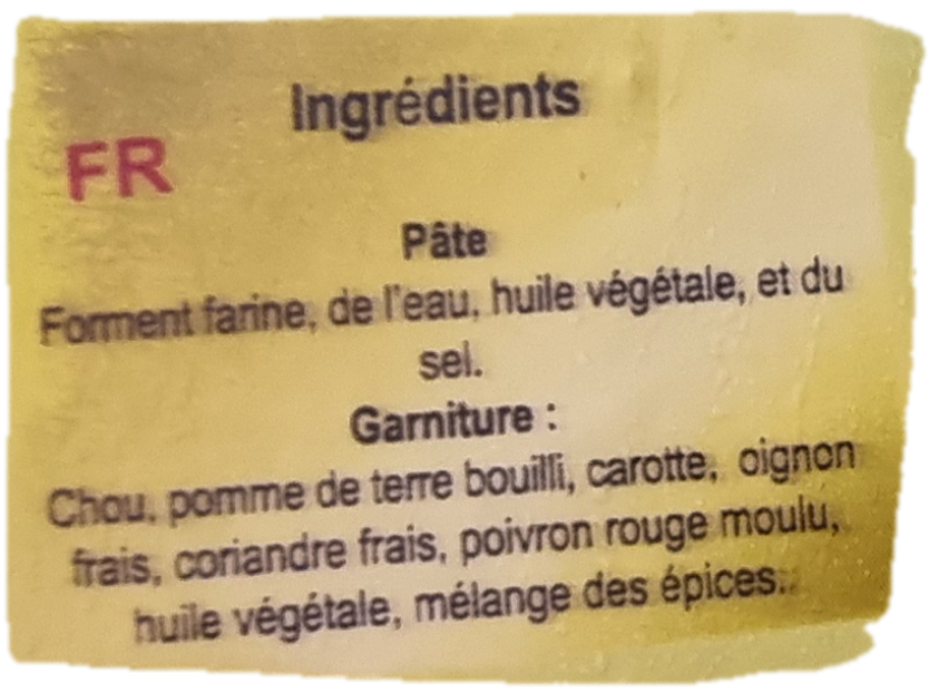 Ing_samosa surgelé