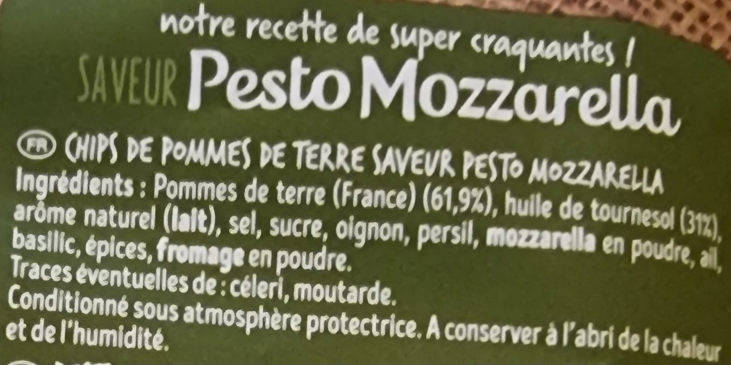 Ing chips pesto mozarella