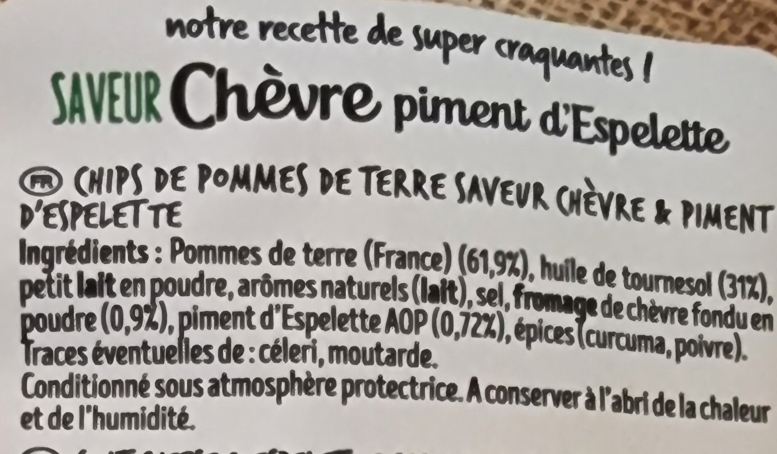 Ing chips chèvre piment despelette