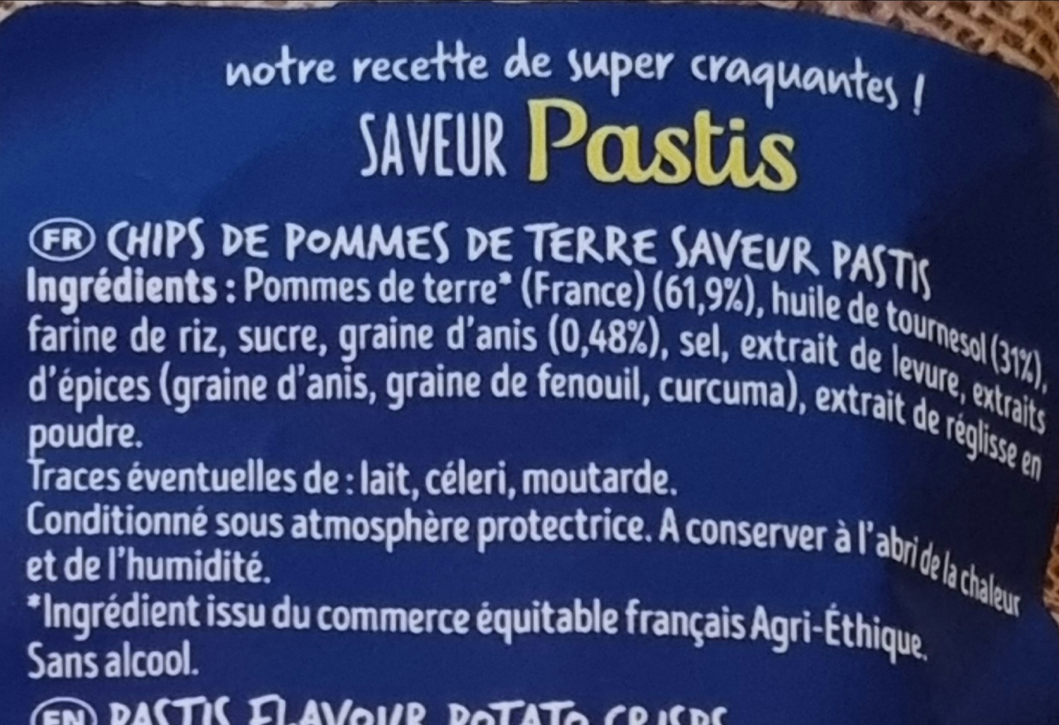 Ing chips saveur pastis