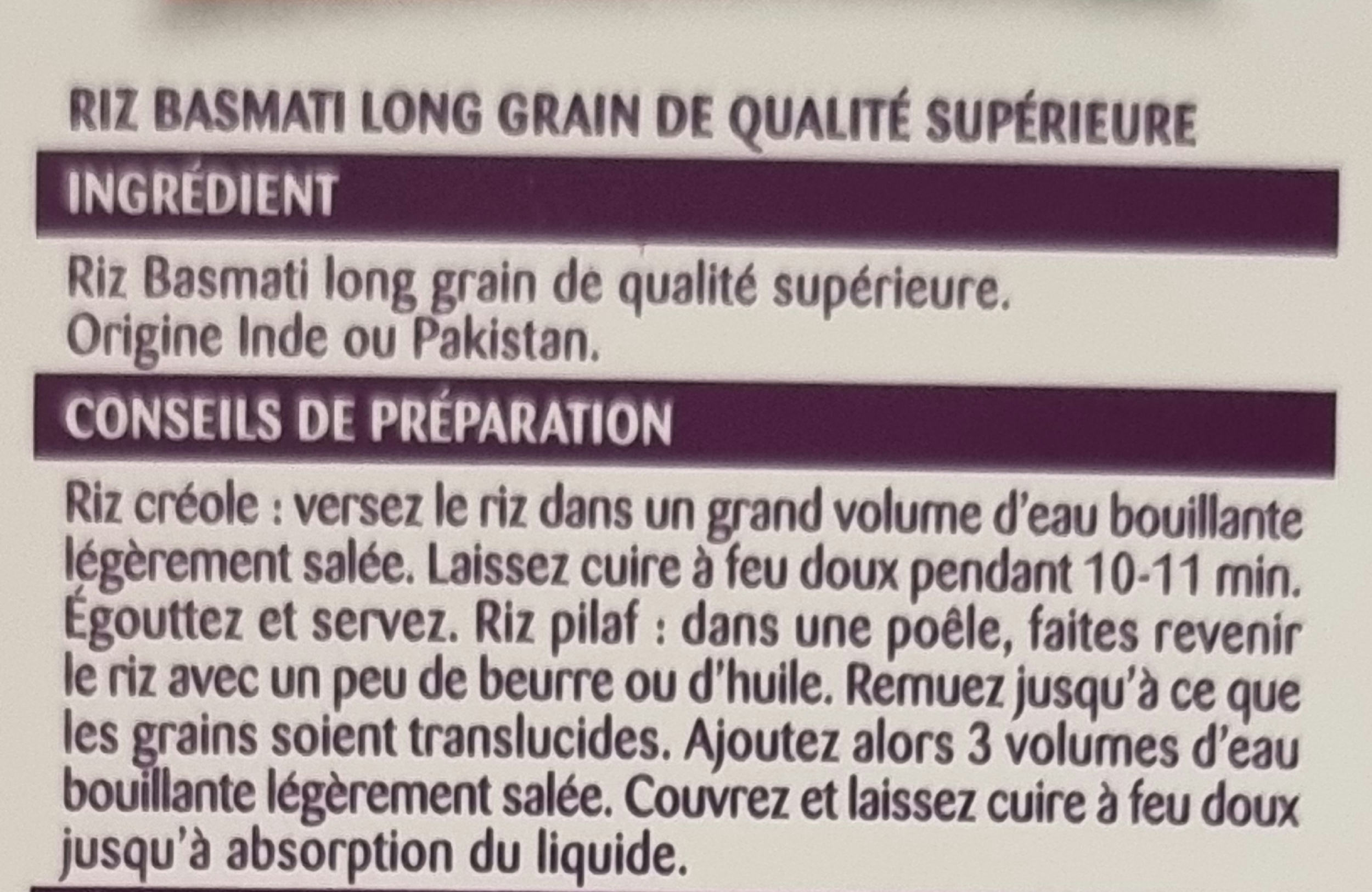 Ing Riz Basmati Rochambeau 500g