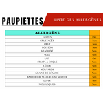 Allergènes Paupiette