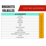 Allergènes Brochettes volaille