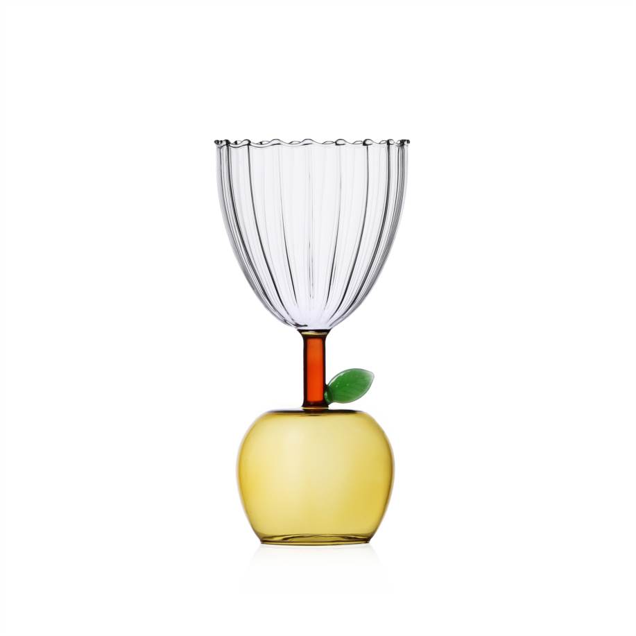 Stemmed Glass Apple Yellow - 9352341