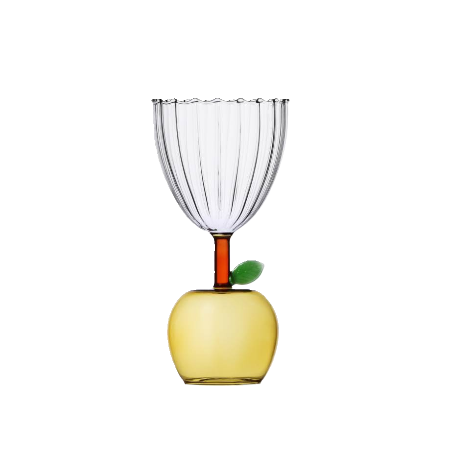 Stemmed Glass Apple Yellow - 9352341