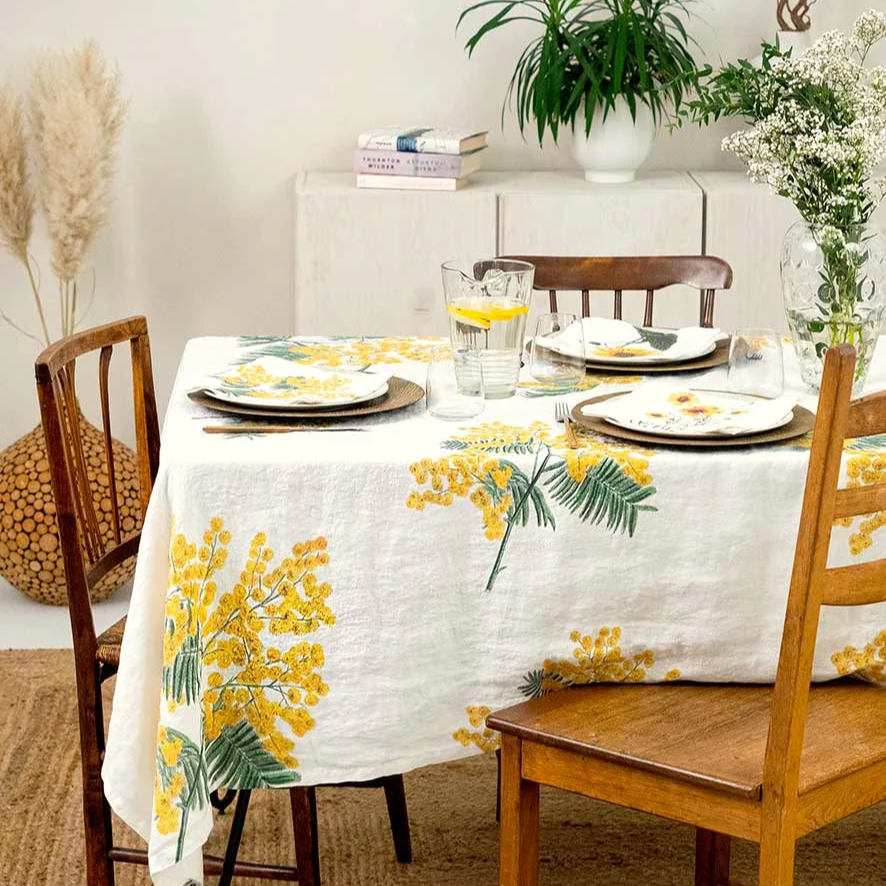 Nappe Lin Blanc Mimosa 2