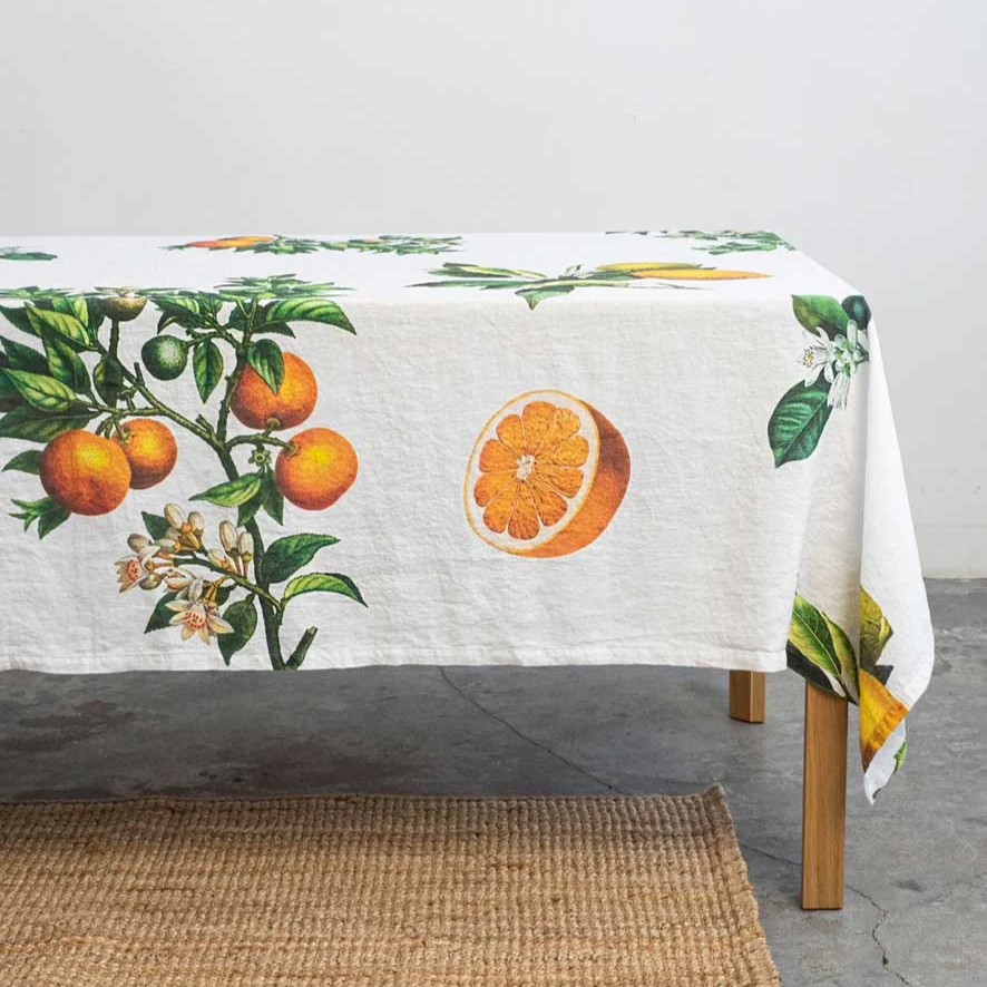Nappe Lin Blanc Agrumes 3