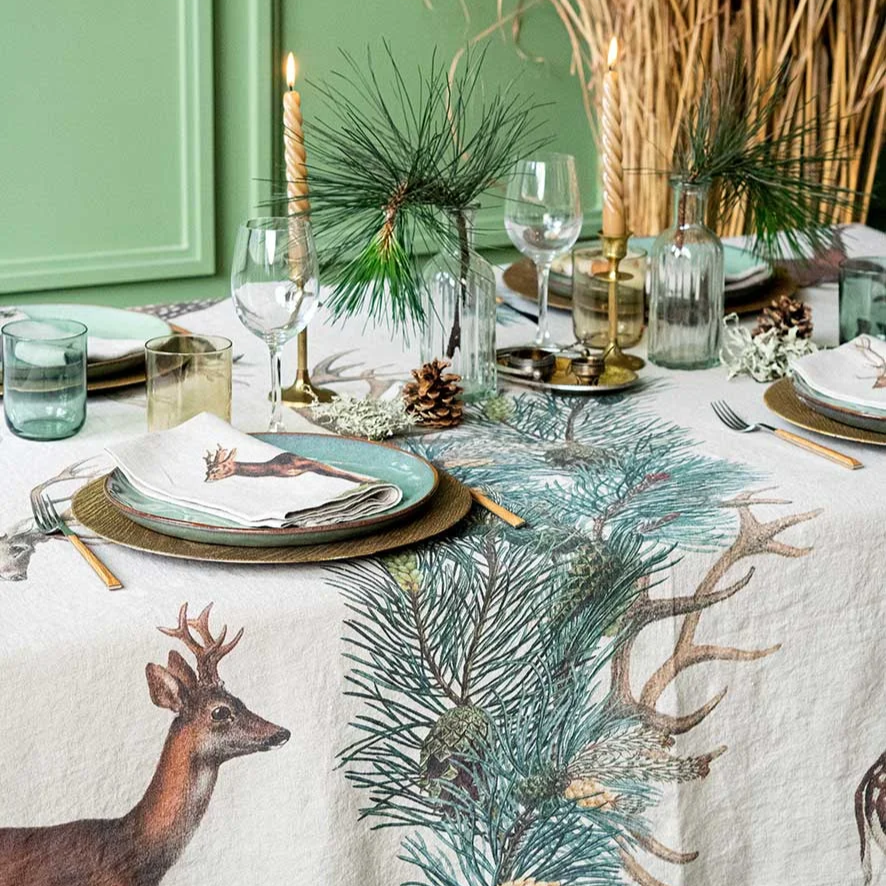 Nappe lin animaux sauvages 3