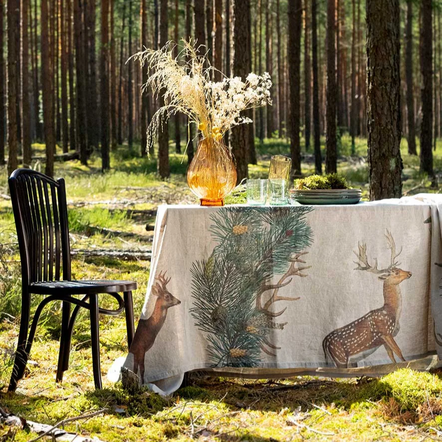 Nappe lin animaux sauvages 5