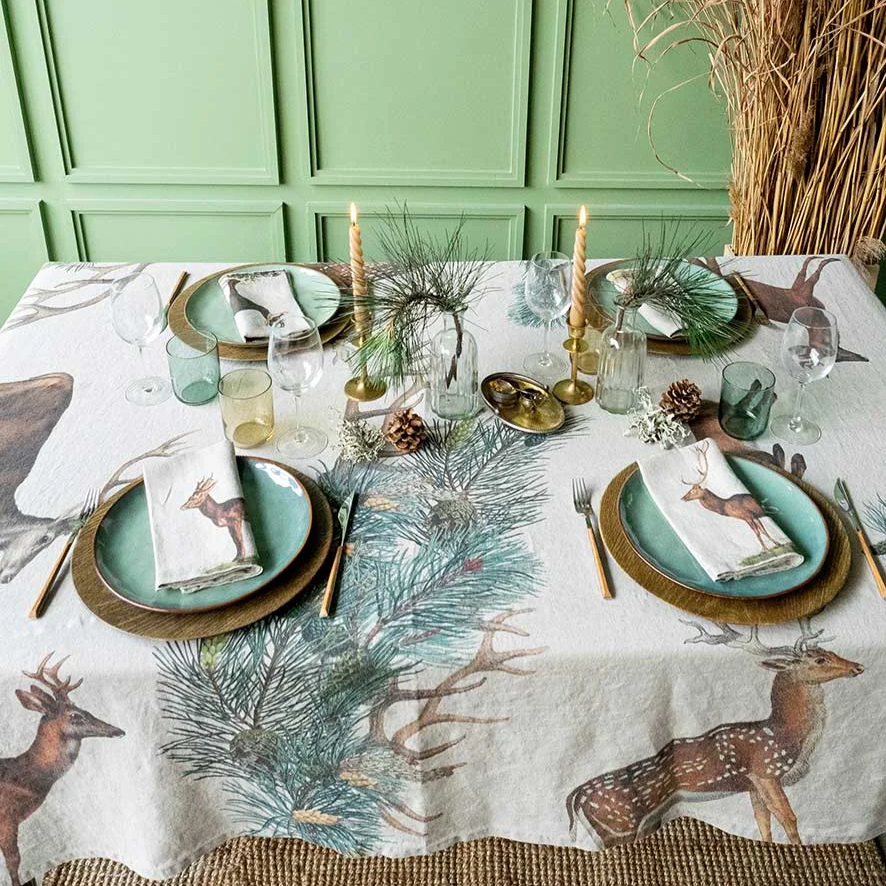 Nappe lin animaux sauvages 4