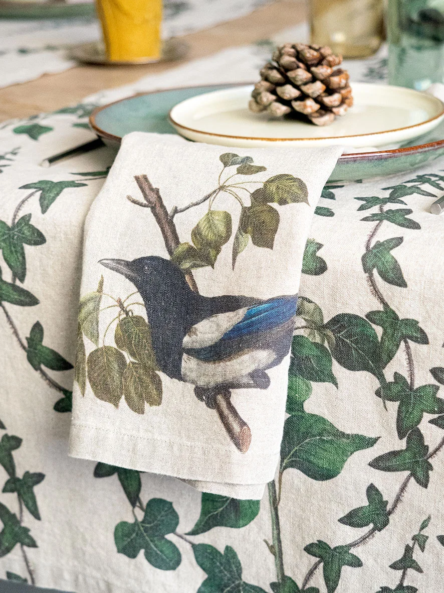 Serviettes lin Oiseaux sauvages 1