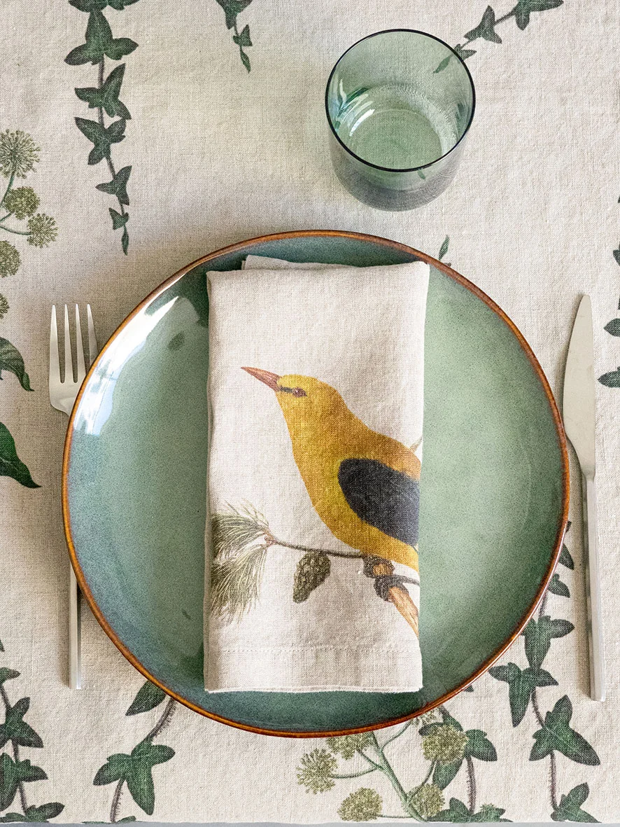 Serviettes lin Oiseaux sauvages 2