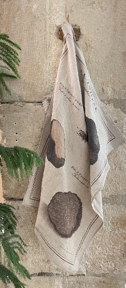 Torchon en lin motif Truffe