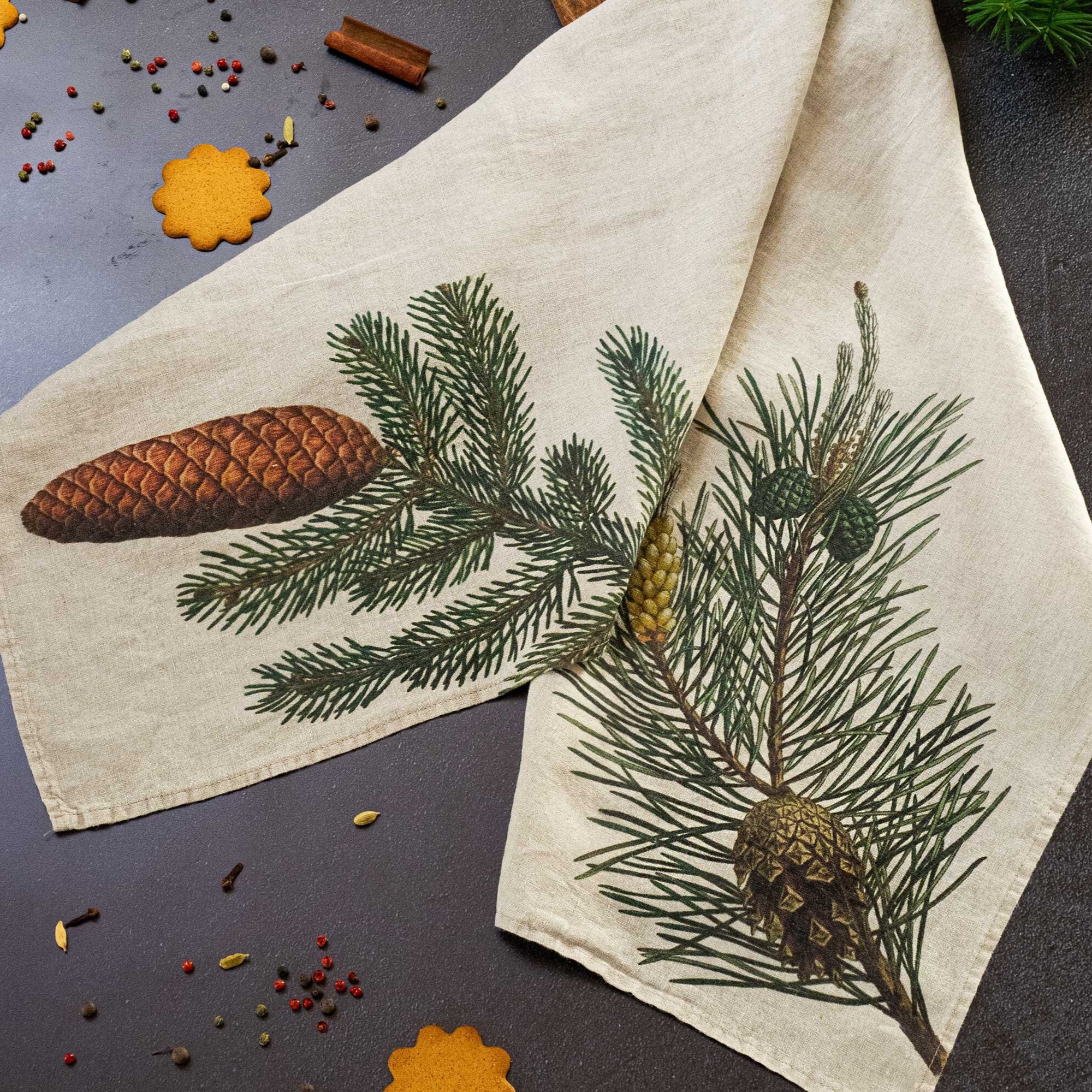 Torchons en lin motifs Spruce