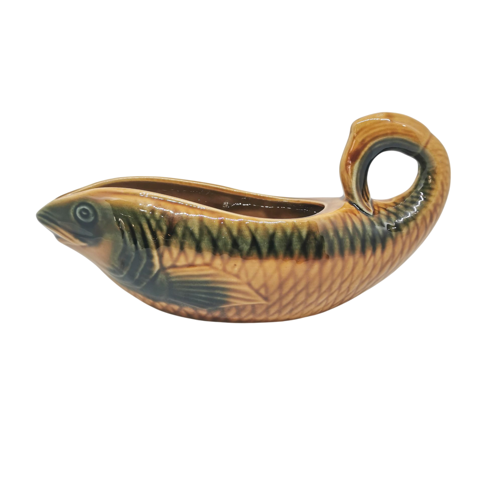 Saucière Poisson Faïence Sarreguemines 1