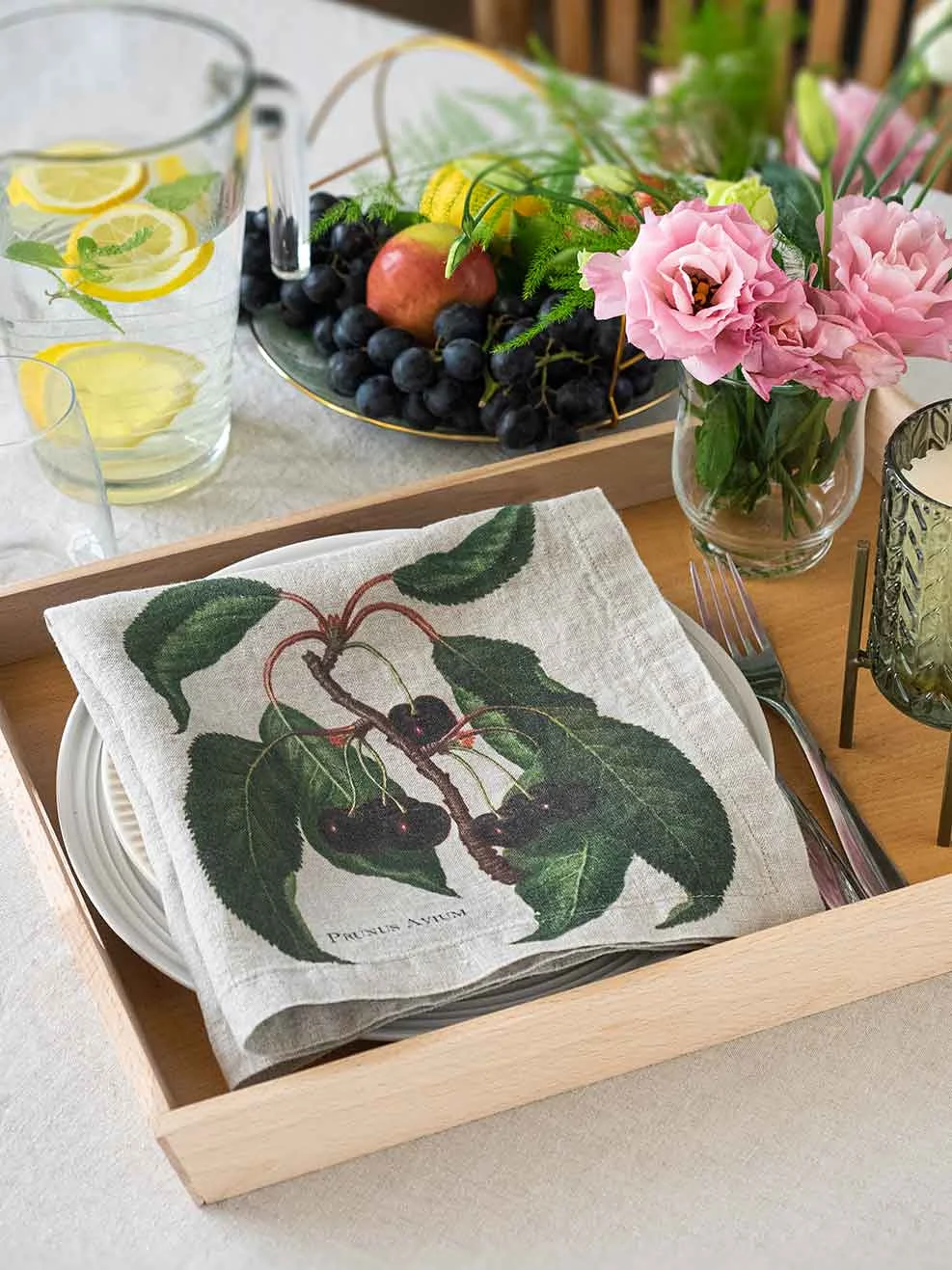 Serviettes lin fruits 6