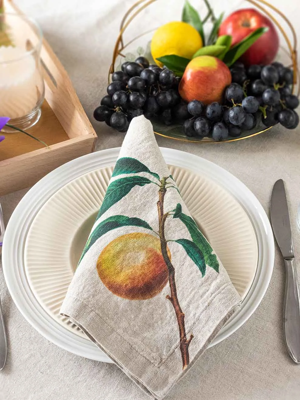 Serviettes lin fruits 4