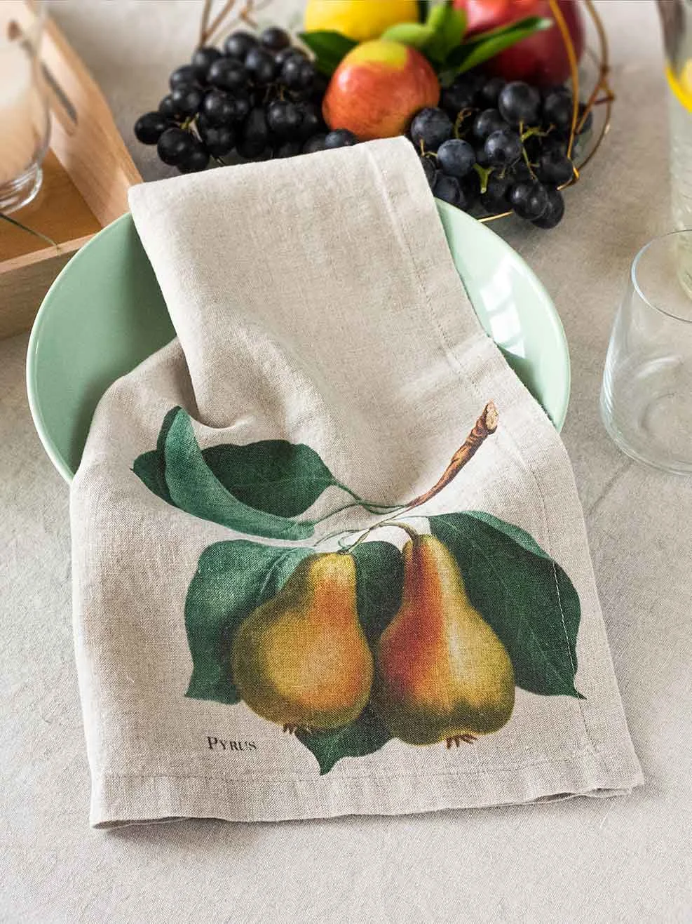 Serviettes lin fruits 5