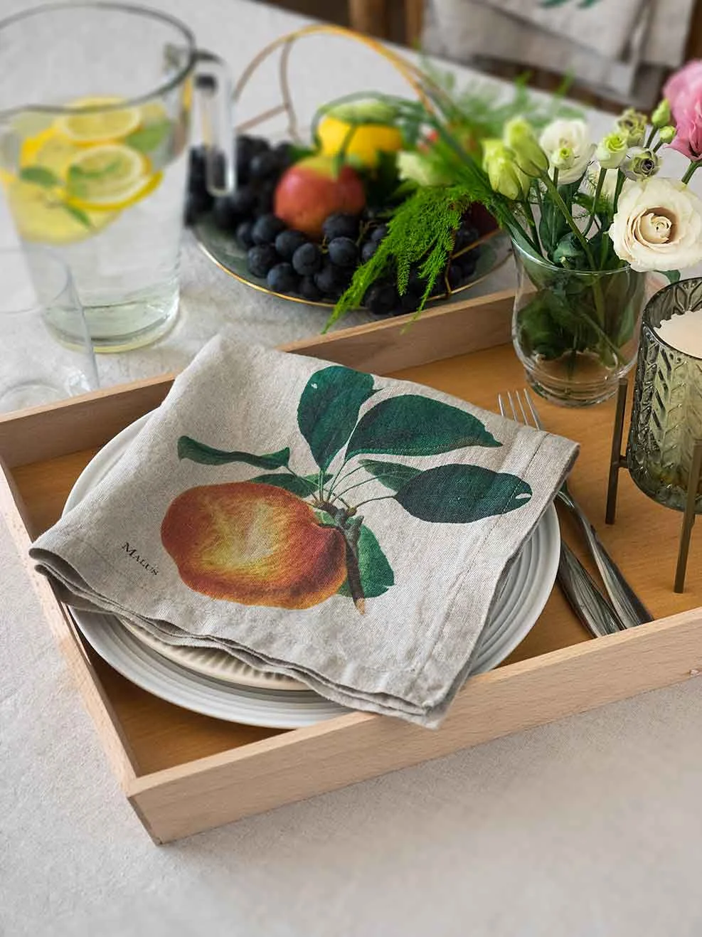 Serviettes lin fruits 2
