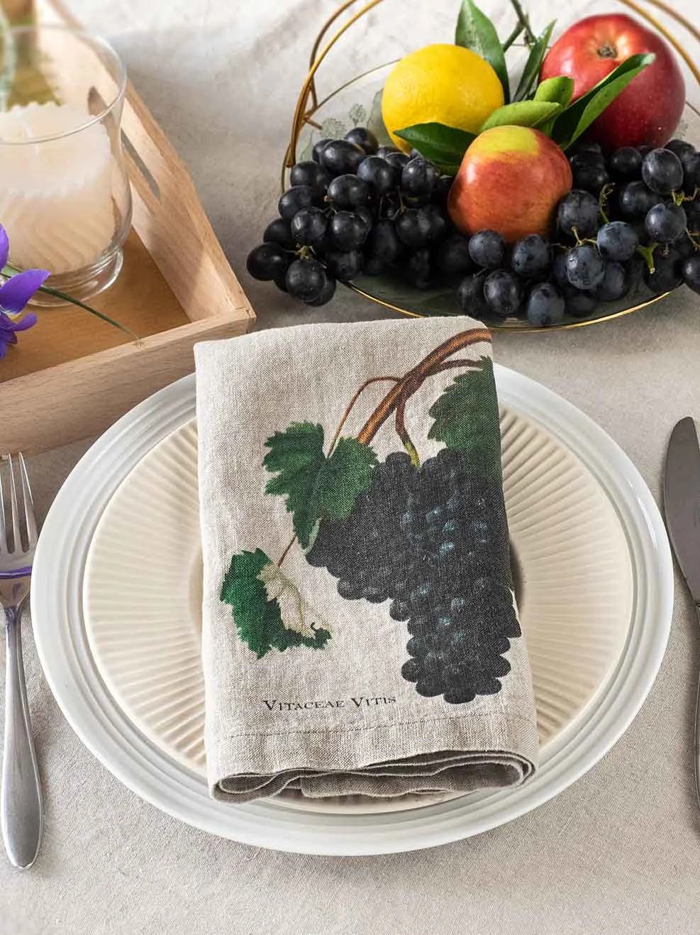 Serviettes lin fruits 3