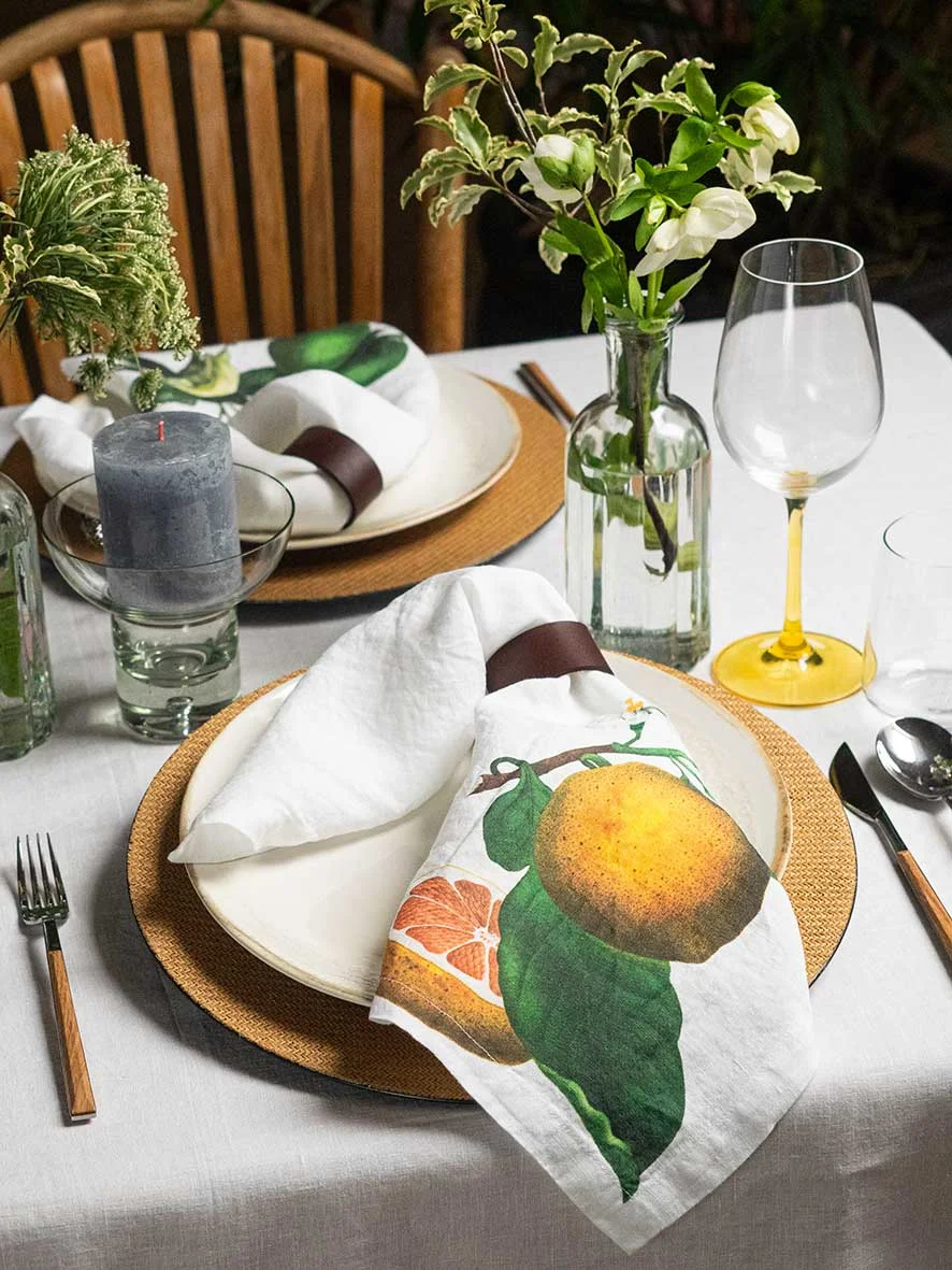 Serviettes lin agrumes 5