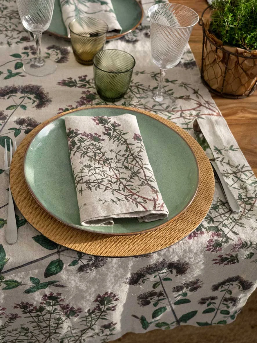 Serviettes lin herbes aromatiques 1