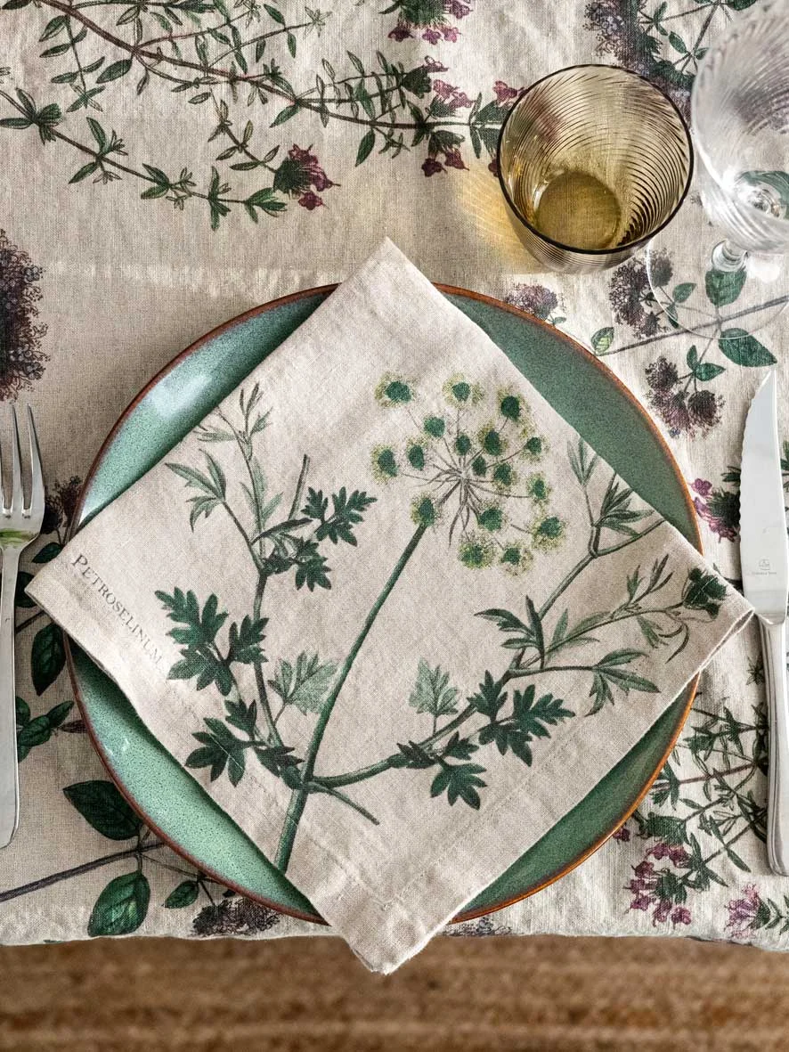 Serviettes lin herbes aromatiques 2