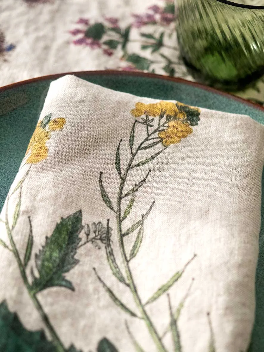 Serviettes lin herbes aromatiques 5