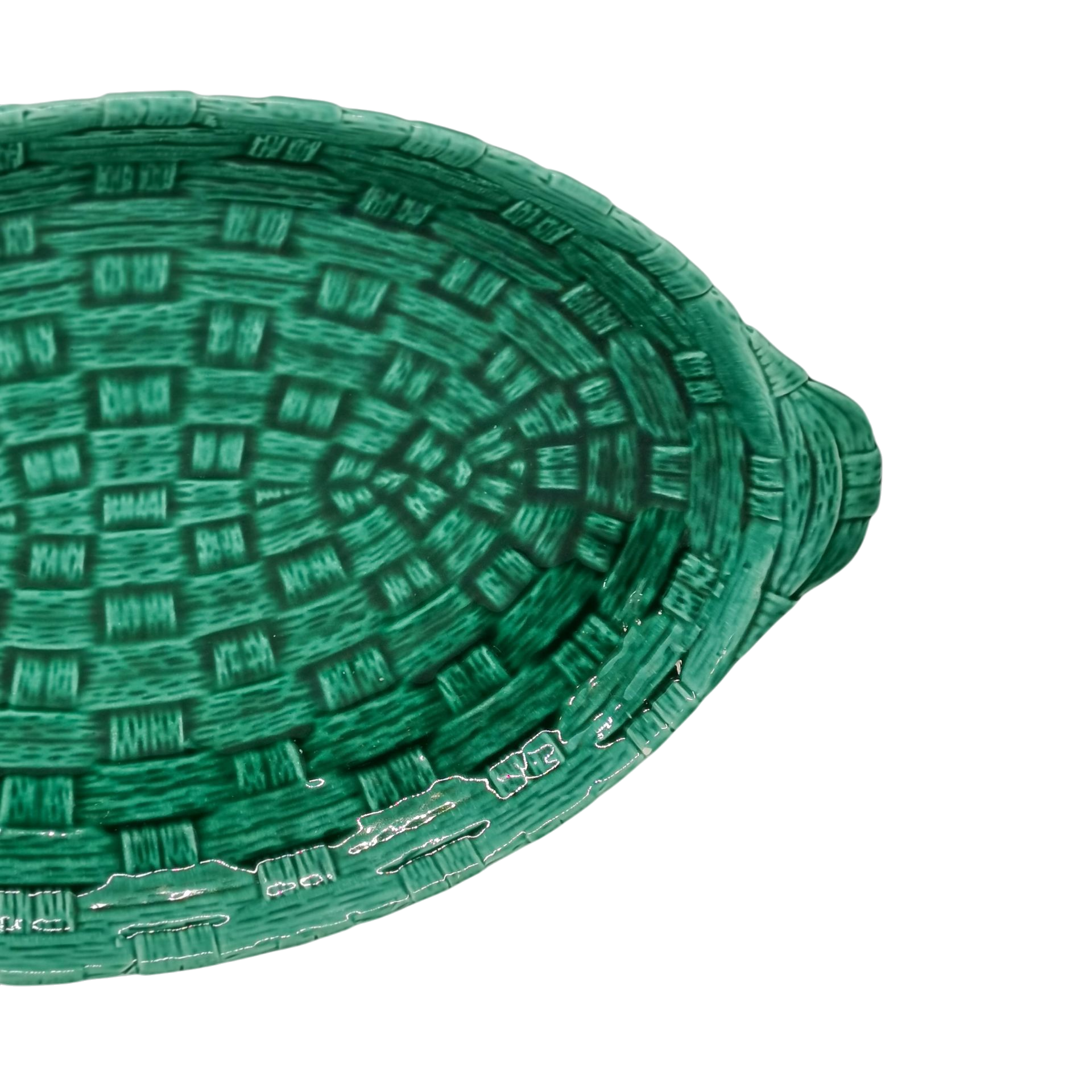 MR239-plat-creux-oval-barbotine-cannage-vert-ceramique-digoin-sarreguemines7