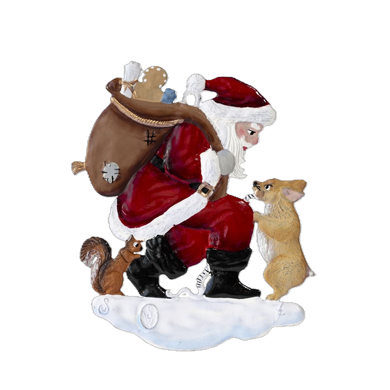 115418-BE-Père-Noël-et-corgie-étain-à-suspendre-Wilhelm-Schweizer1