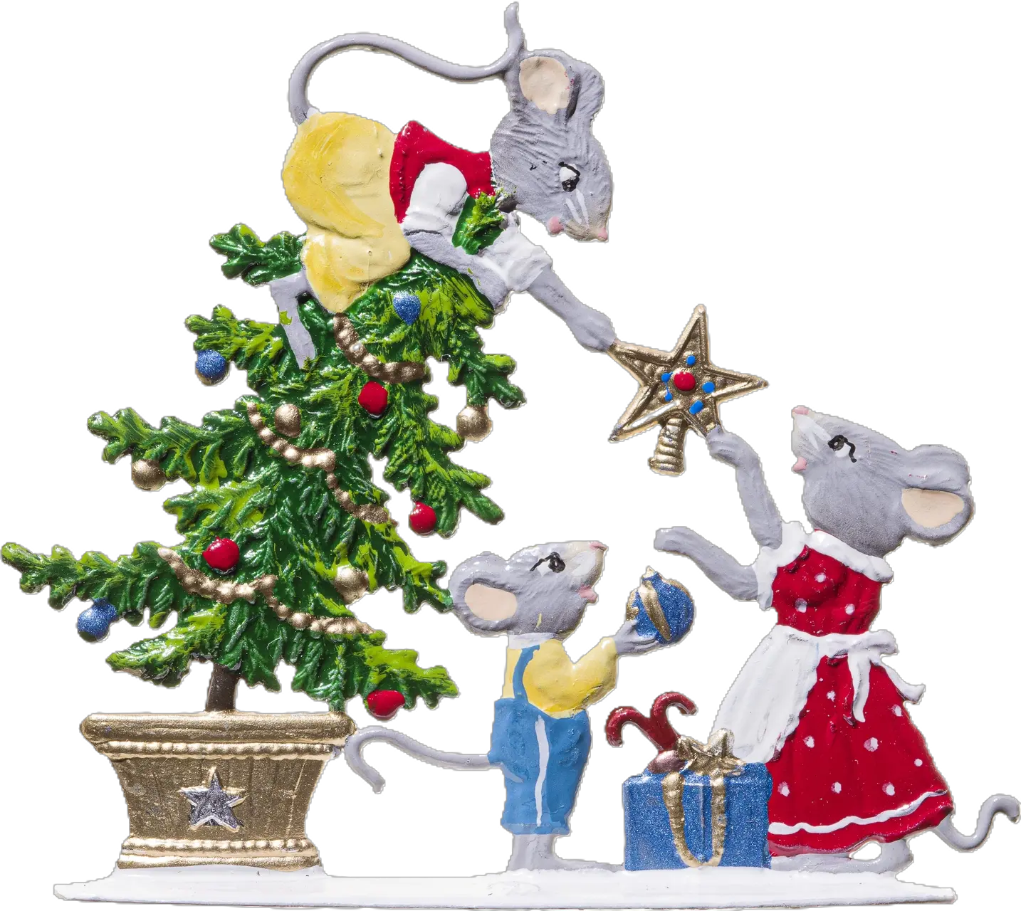 MAUS001-BE-Famille-de-souris-décorant-le-sapin-en-étain-à-poser-Wilhelm-schweizer
