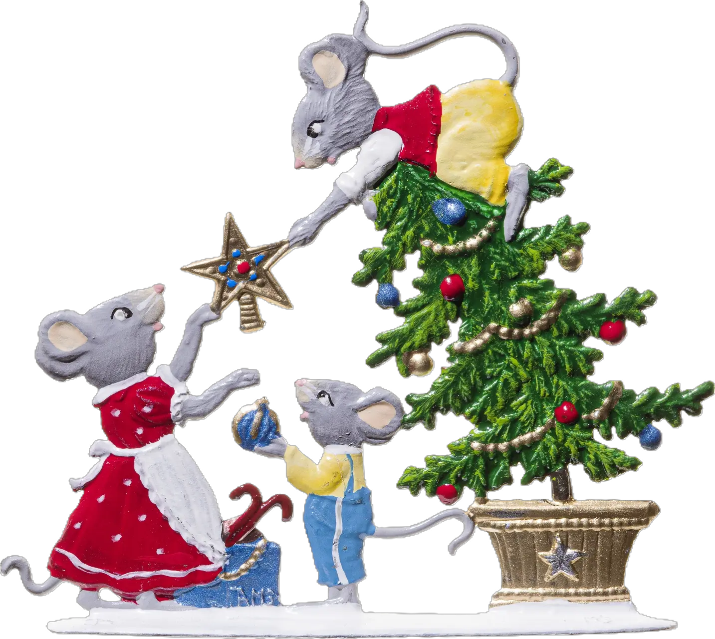 MAUS001-BE-Famille-de-souris-décorant-le-sapin-en-étain-à-poser-Wilhelm-schweizer1