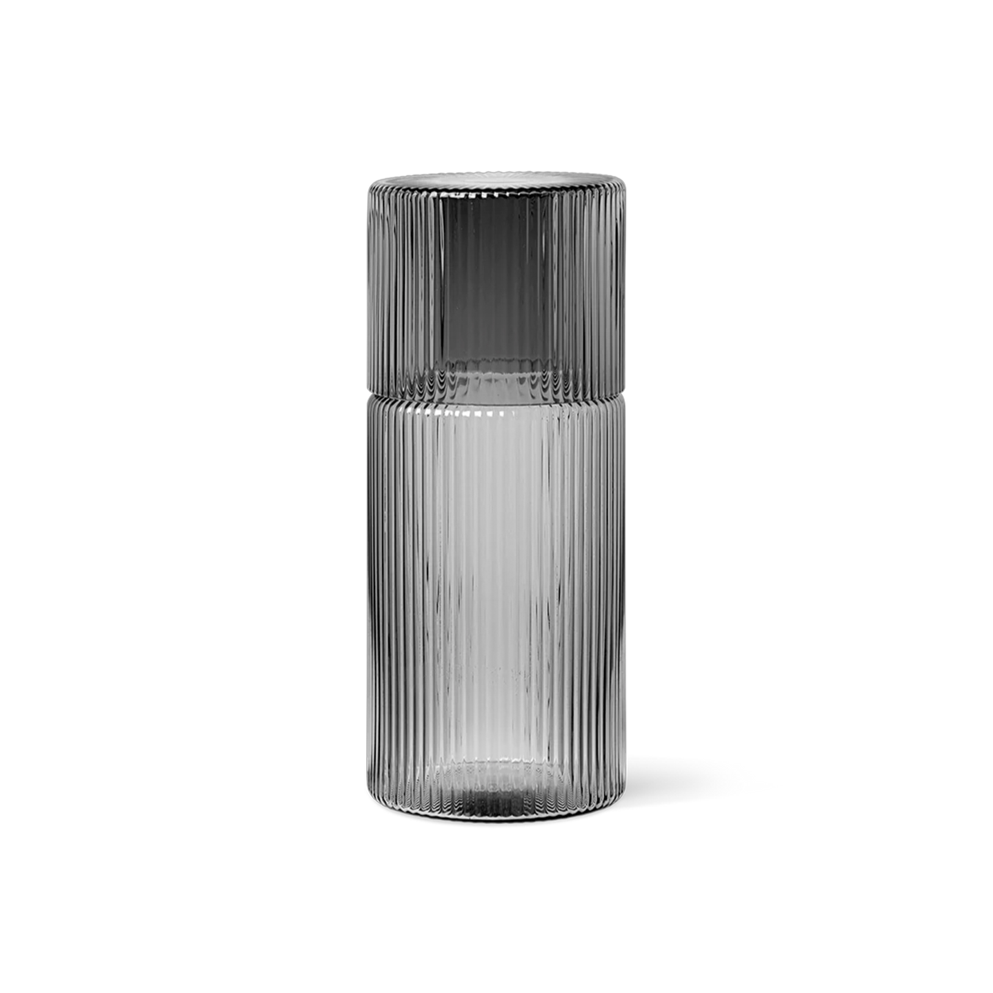 ensemble-carafe-verre-ripple-small-gris-fume-ferm-living2