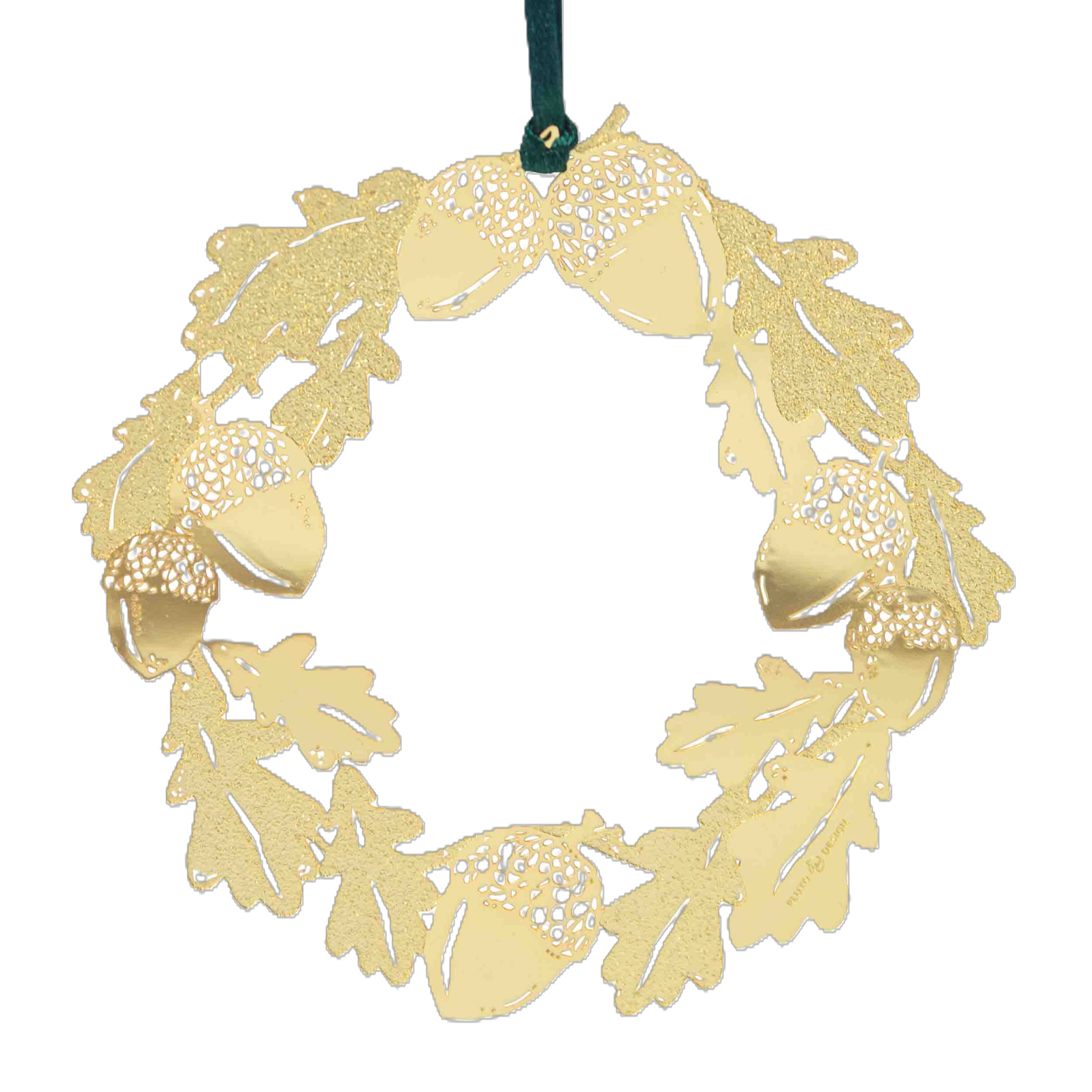 MHS520G-decoration-noel-a-suspendre-couronne-de-chene-metal-dore2