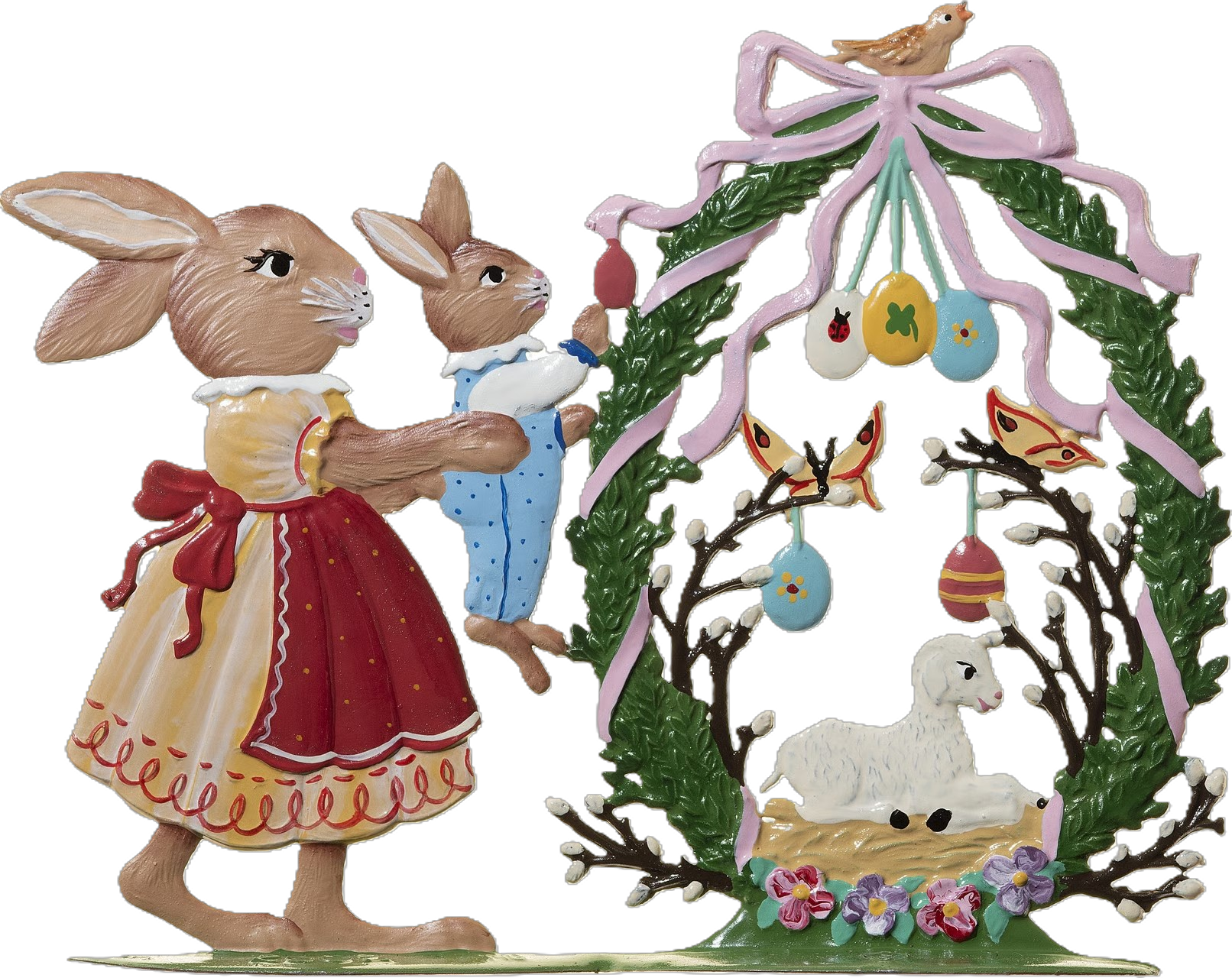 12712-BE-Ostereischmucken-lapins-decorant-arbre-aux-oeufs-decoration-paques-etain-wilhelm-schweizer