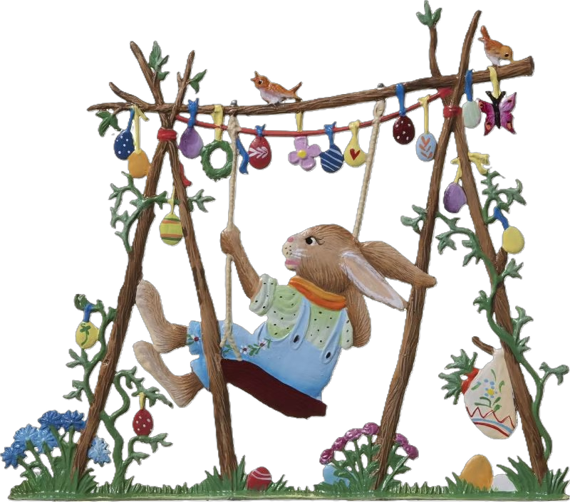12723-BE-hasenschaukel-2013-lapin-sur-balancoire-decoration-paques-etain-wilhelm-schweizer-1
