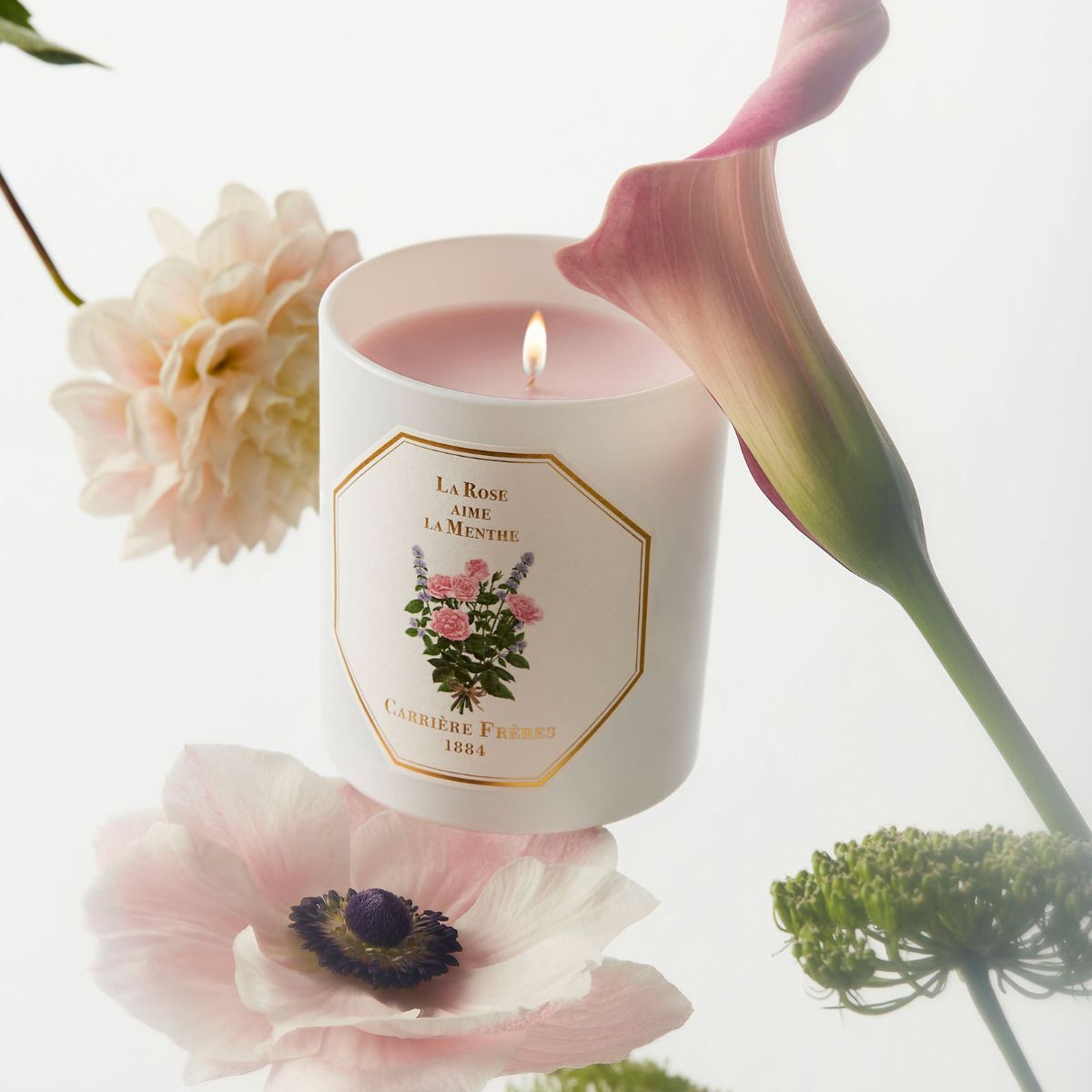Bougie La rose aime la menthe 2