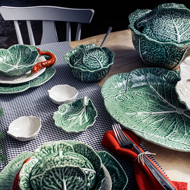Screenshot 2025-04-11 at 13-27-42 Plat ovale L en faïence verte 43 x 32 x 3 cm Chou — Qechic