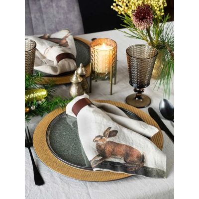 Serviettes lin animaux sauvages 1