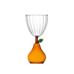 Stemmed Glass Pear Amber - 9352338