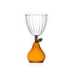 Stemmed Glass Pear Amber - 9352338