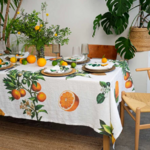 Nappe Lin Blanc Agrumes