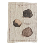 Torchon en lin naturel motif Truffe