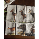 Serviettes lin animaux sauvages 3