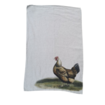 Torchon en lin motif Hen