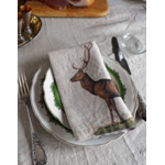 Serviettes lin animaux sauvages 2