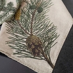 Torchon en lin motif Pine