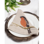 Serviettes lin petits oiseaux 4