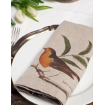 Serviettes lin petits oiseaux 5