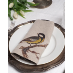 Serviettes lin petits oiseaux 1